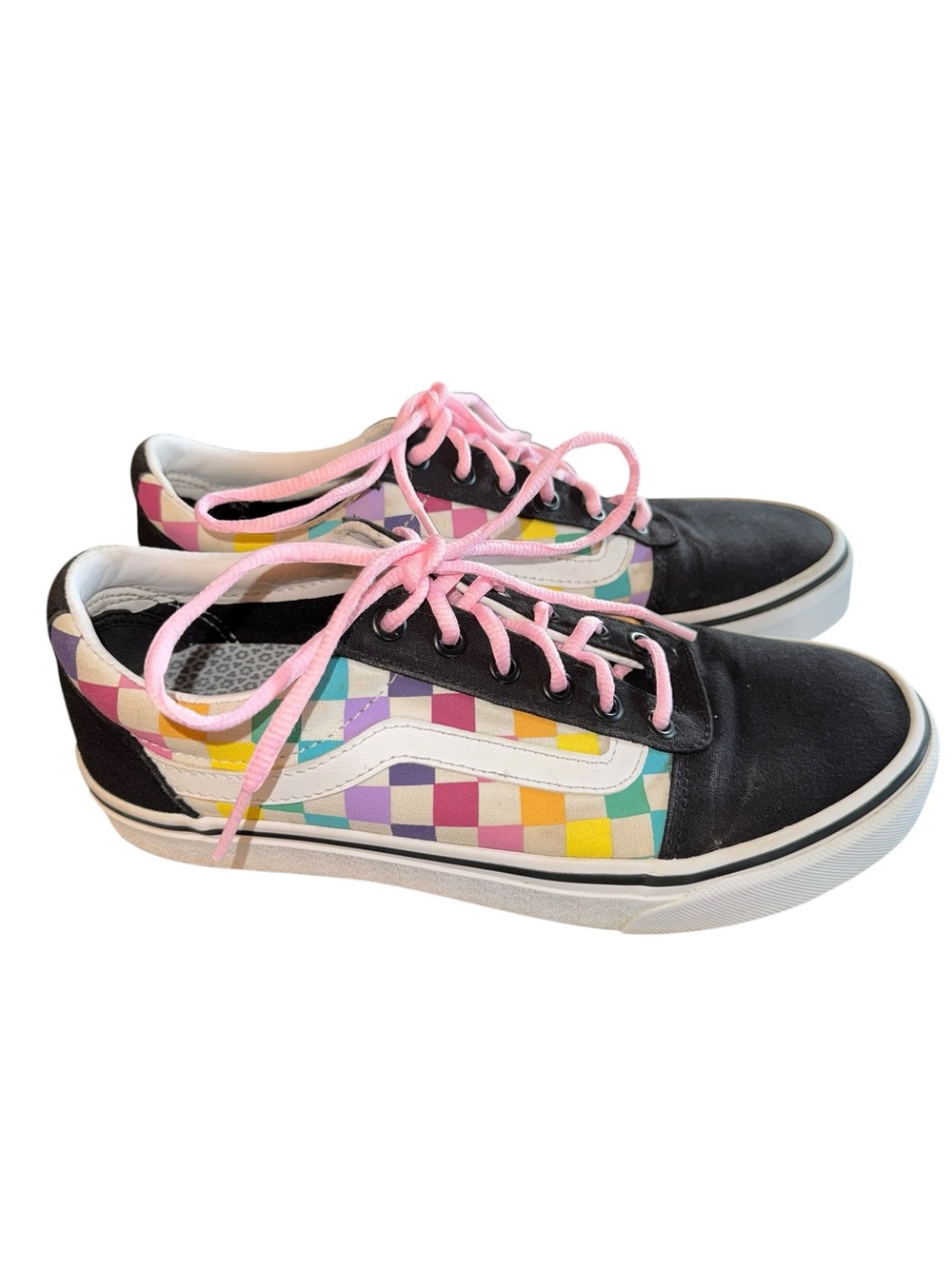Vans Checkerboard Sneakers Women’s 8 Multicolor Skate Shoes New Insoles